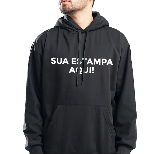 Estampa de logotipo em moletom personalizado pela Master Camisetas
